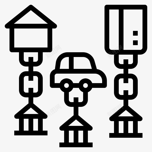 银行贷款信贷房屋图标svg_新图网 https://ixintu.com 信贷 房屋 负债 银行 银行贷款