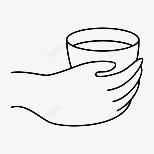杯手握图标svg_新图网 https://ixintu.com 中国茶道 保存 手 握 杯 茶