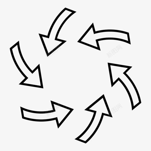 旋风箭头方向旋转图标svg_新图网 https://ixintu.com 方向 旋转 旋风箭头 箭头轮廓