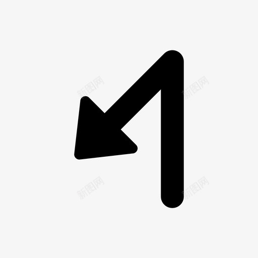 左急转弯箭头方向图标svg_新图网 https://ixintu.com 导航 导航箭头 左急 左急转弯 方向 箭头
