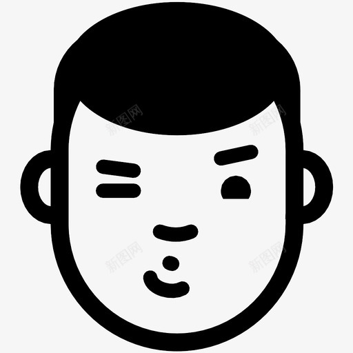 男孩调情脸吻图标svg_新图网 https://ixintu.com 吻 男孩调情 眨眼 脸 面部表情和情绪