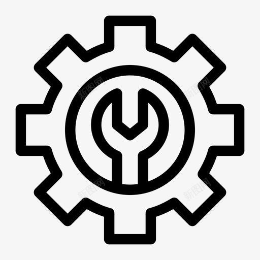 维护齿轮机械图标svg_新图网 https://ixintu.com 扳手 机械 维护 设置 齿轮