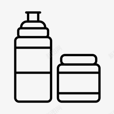 水瓶和补充剂运动健身图标图标