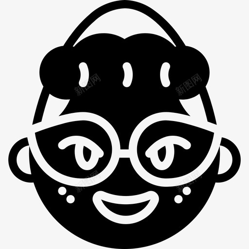 眼镜女孩表情脸微笑图标svg_新图网 https://ixintu.com 微笑 眼镜女孩表情 脸 表情扎实