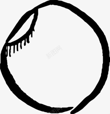 圆形贴纸椭圆手绘图标图标