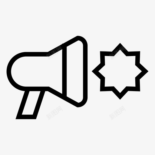 促销播音员扩音器图标svg_新图网 https://ixintu.com 促销 商务细线图标集 市场营销 扩音器 播音员