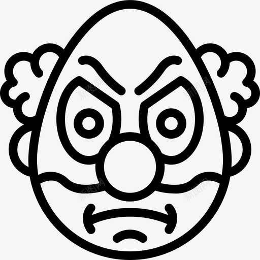 愤怒的小丑表情脸皱眉图标svg_新图网 https://ixintu.com 愤怒的小丑表情 皱眉 脸