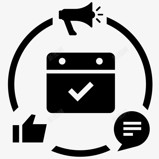 事件营销营销策略安排活动图标svg_新图网 https://ixintu.com 事件营销 安排活动 社交媒体营销 营销策略 营销集合2