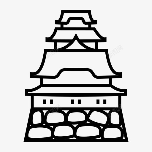 希美吉城堡历史遗址标志性地标图标svg_新图网 https://ixintu.com 历史遗址 国宝 地标轮廓图标集 希美吉城堡 日本建筑 标志性地标
