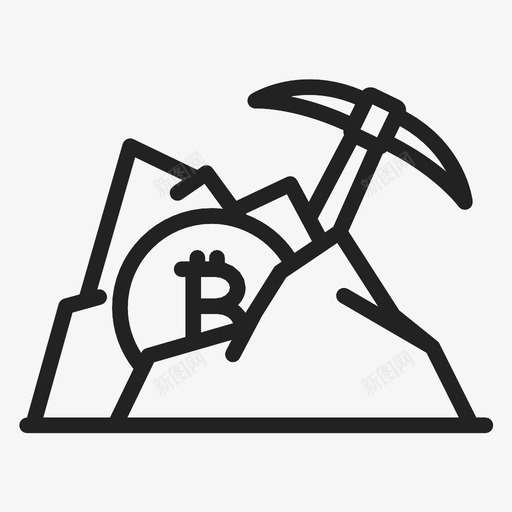 采矿比特币区块链图标svg_新图网 https://ixintu.com 加密货币 区块链 比特币 碎石机 采矿 鹤嘴锄