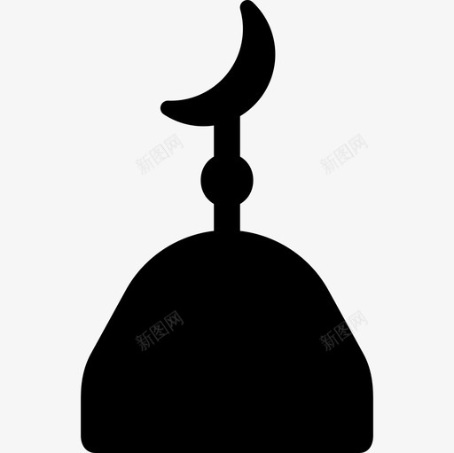 月牙顶上的宣礼塔建筑庙宇图标svg_新图网 https://ixintu.com 庙宇 建筑 月牙顶上的宣礼塔