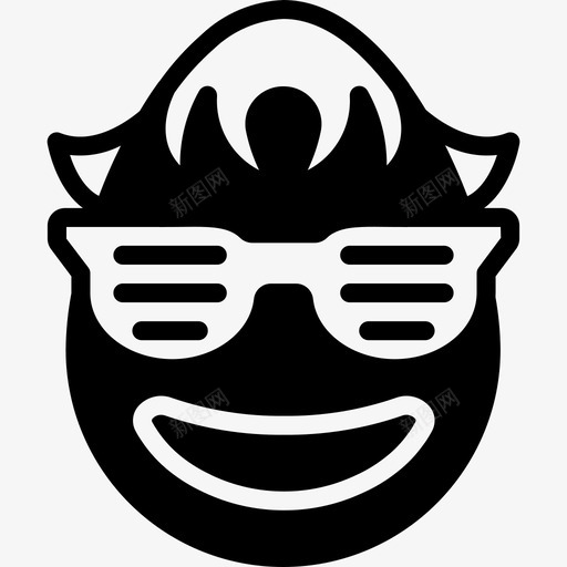酷男孩表情脸眼镜图标svg_新图网 https://ixintu.com 眼镜 脸 表情 酷男孩表情