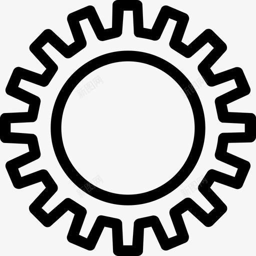 齿轮选项设置图标svg_新图网 https://ixintu.com 工业平滑线图标集 设置 选项 齿轮