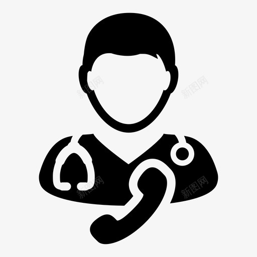 医生咨询医疗图标svg_新图网 https://ixintu.com 医学媒介图标 医生 医疗 听诊器 咨询 支持 电话