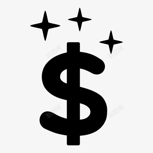 闪闪发光的美元现金美元符号图标svg_新图网 https://ixintu.com 情人节庆祝 现金 美元符号 金融 闪闪发光的美元