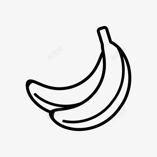 香蕉食物水果图标svg_新图网 https://ixintu.com 健康水果 水果 热带水果 食物 香蕉