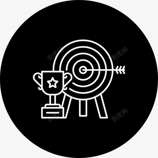 成功公牛眼目标图标svg_新图网 https://ixintu.com 公牛眼 商业术语圆线差 奖杯 成功 目标