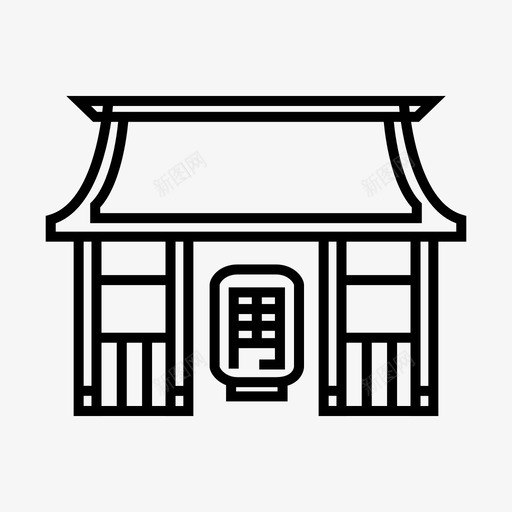 感生寺佛教历史建筑图标svg_新图网 https://ixintu.com 佛教 历史建筑 地标轮廓图标集 宗教场所 感生寺 旅游景点