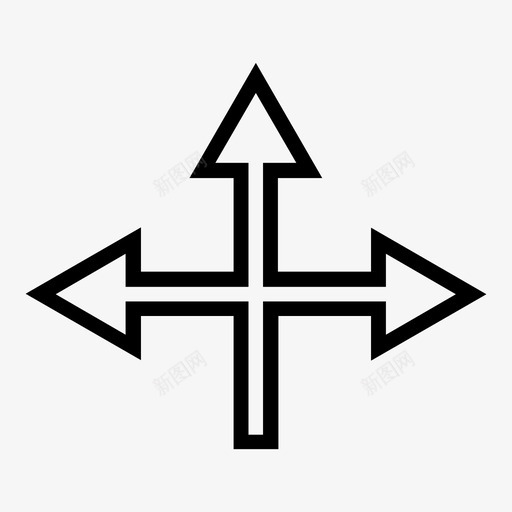 交叉点箭头连接十字路口图标svg_新图网 https://ixintu.com 交叉点 交叉点箭头 十字路口 方向 箭头轮廓 连接