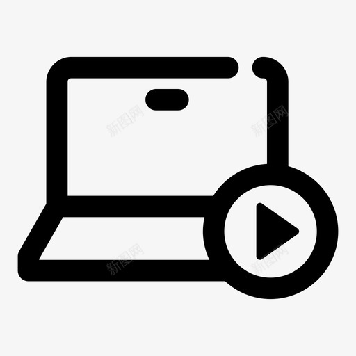 视频教程笔记本电脑播放器图标svg_新图网 https://ixintu.com 播放器 教育剪贴画 笔记本电脑 视频教程