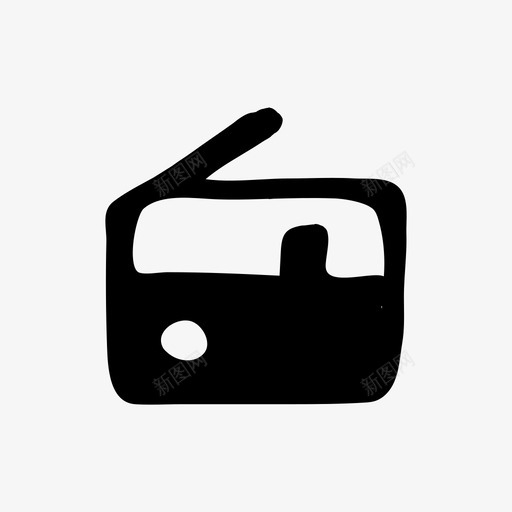 收音机手绘线框图标svg_新图网 https://ixintu.com 手绘 手绘材料设计图标 收音机 线框
