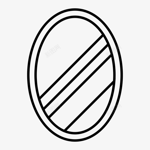 镜子美容玻璃图标svg_新图网 https://ixintu.com 化妆品 椭圆形 玻璃 美容 镜子 镜子玻璃