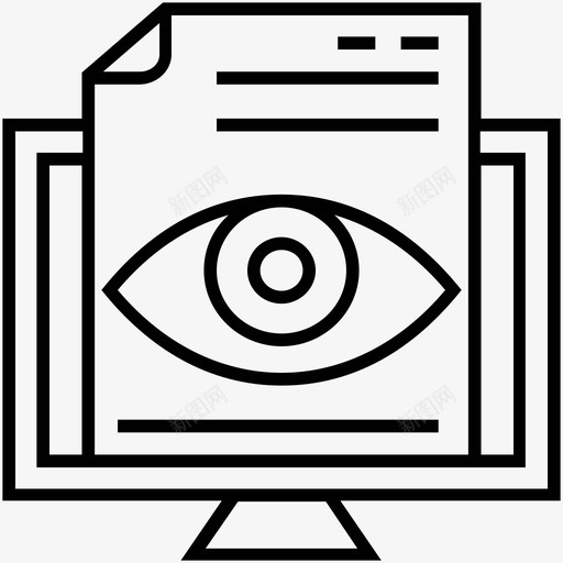 预览查看监控图标svg_新图网 https://ixintu.com 查看 监控 网页设计和开发平面线图标 视觉 预览