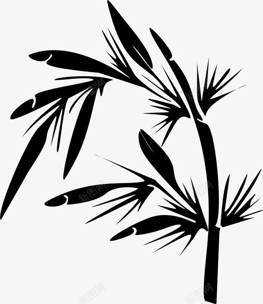 竹子竹叶自然图标svg_新图网 https://ixintu.com 植物 竹叶 竹子 自然 野生