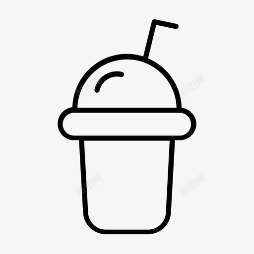 奶昔杯子图标svg_新图网 https://ixintu.com 奶昔 杯子
