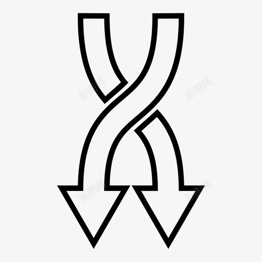 下移箭头交换混合图标svg_新图网 https://ixintu.com 下移箭头 交换 替换 混合 箭头轮廓 随机