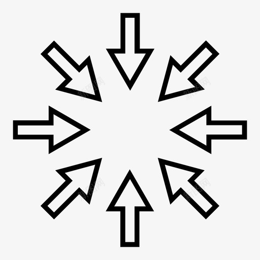压力箭头折叠碰撞箭头图标svg_新图网 https://ixintu.com 会合点 压力箭头 折叠 碰撞箭头 箭头轮廓 调整大小