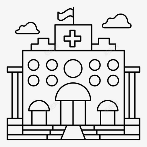 医院城市医务室图标svg_新图网 https://ixintu.com 医务室 医院 城市 必要 病人