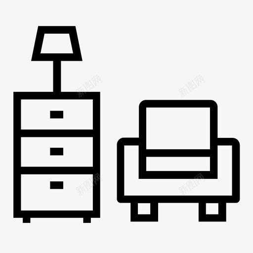 沙发橱柜家具图标svg_新图网 https://ixintu.com 内饰 家具 橱柜 沙发