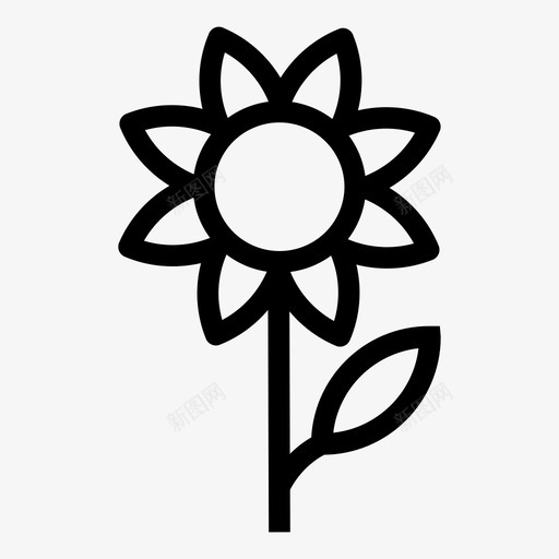 花卉生态环境图标svg_新图网 https://ixintu.com 园艺线图标 植物 环境 生态 花卉