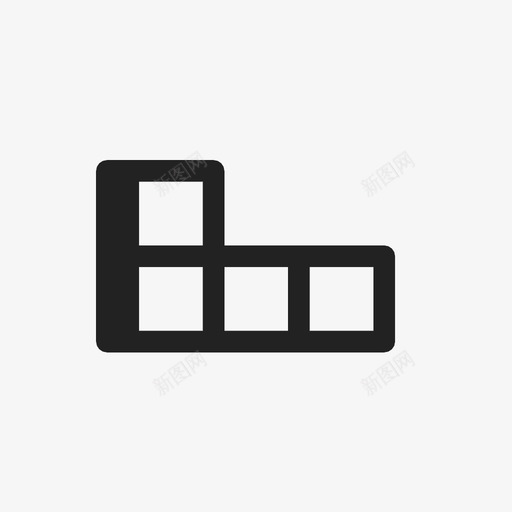 右j形方块游戏图标svg_新图网 https://ixintu.com 俄罗斯方块 右j形 方块 游戏 直线