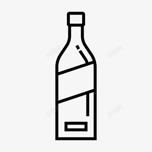 苏格兰威士忌酒精酒类图标svg_新图网 https://ixintu.com 细线图标集 苏格兰威士忌 酒瓶 酒类 酒精