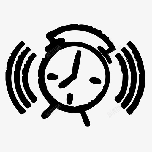 闹钟早上草图2图标svg_新图网 https://ixintu.com 早上 草图2 闹钟