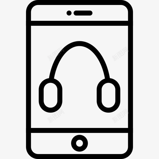 耳机收听音乐应用程序图标svg_新图网 https://ixintu.com 收听 移动工具 耳机 音乐应用程序
