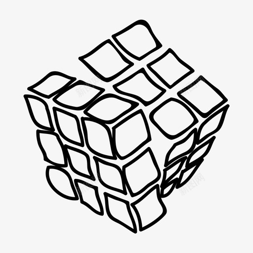 魔方玩具游乐场图标svg_新图网 https://ixintu.com 游乐场 玩具 魔方