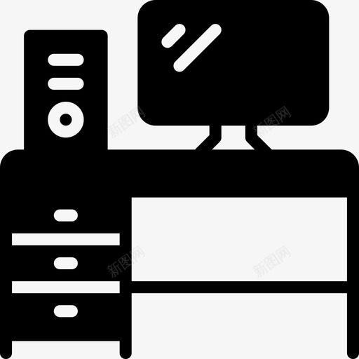 电脑桌设备办公室图标svg_新图网 https://ixintu.com 办公室 办公设备 工作空间 电脑桌 设备