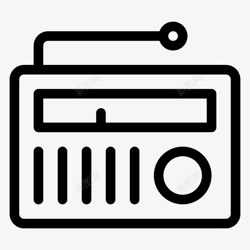 音乐音频设备图标svg_新图网 https://ixintu.com 搜索引擎优化营销线图标第一卷 收音机 无线 电子 设备 音乐 音频