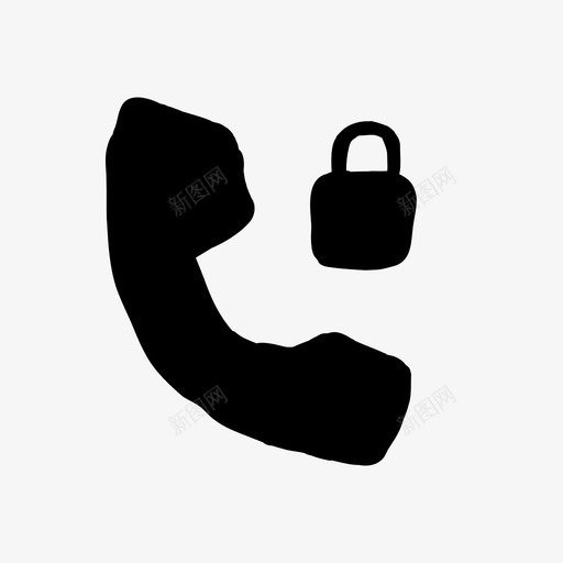 手机锁定手绘线框图标svg_新图网 https://ixintu.com 手机锁定 手绘 手绘材料设计图标 线框