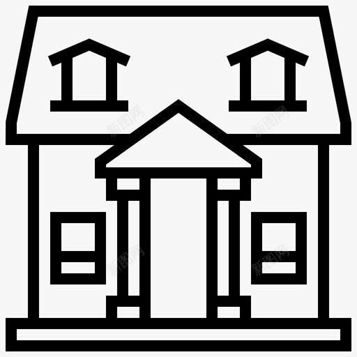 房地产公寓楼房图标svg_新图网 https://ixintu.com 住宅 公寓 房地产 房子 楼房