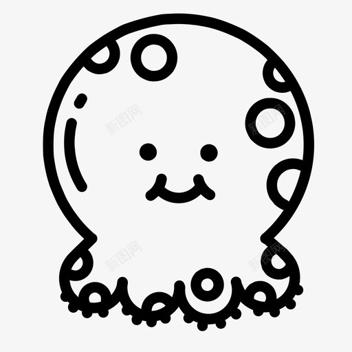 章鱼表情动物生物图标svg_新图网 https://ixintu.com 动物 大海 微笑 快乐 生物 章鱼表情