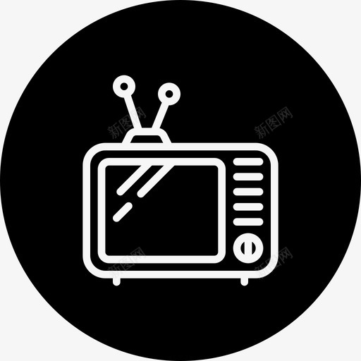 电视天线旧款图标svg_新图网 https://ixintu.com 复古 夏季线路差异 天线 旧款 电视