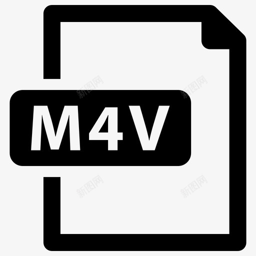 m4v文件扩展名格式图标svg_新图网 https://ixintu.com m4v文件 扩展名 文件格式 格式