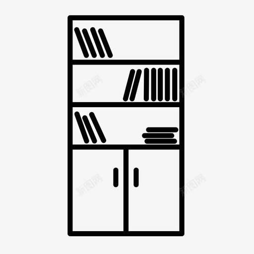 书架家具客厅图标svg_新图网 https://ixintu.com 书架 办公室 客厅 家具