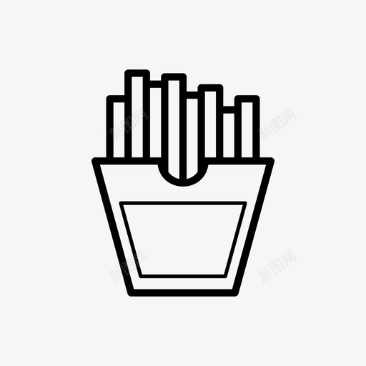 炸薯条食品美式图标svg_新图网 https://ixintu.com 炸薯条 美式 食品