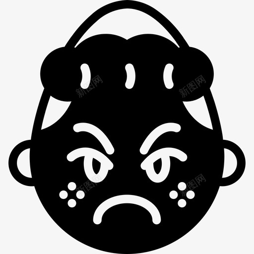愤怒的女孩表情十字架脸图标svg_新图网 https://ixintu.com 十字架 愤怒的女孩表情 脸 表情坚实