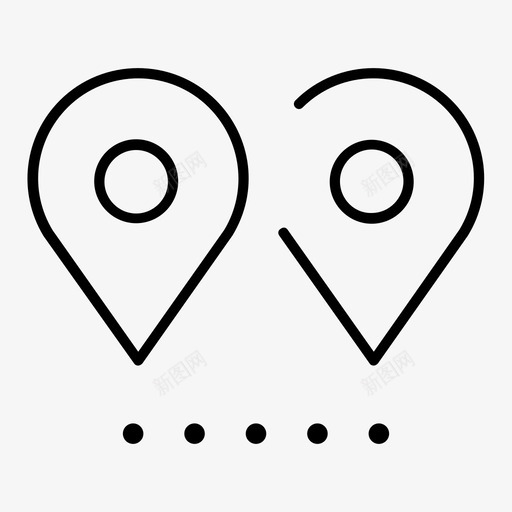 距离地图路线图标svg_新图网 https://ixintu.com 地图 距离 路线